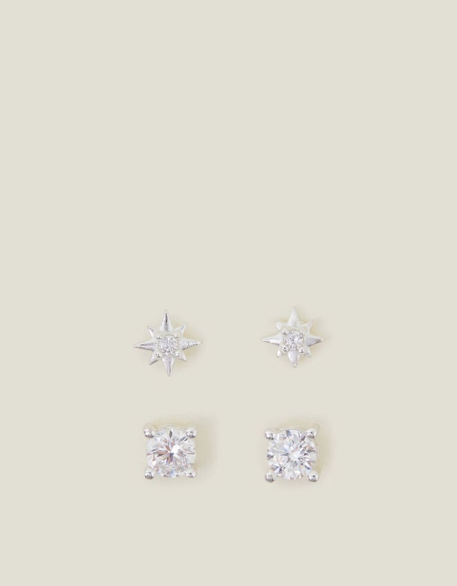 Accessorize 2-Pack Sterling Silver-Plated Star Stud Earrings