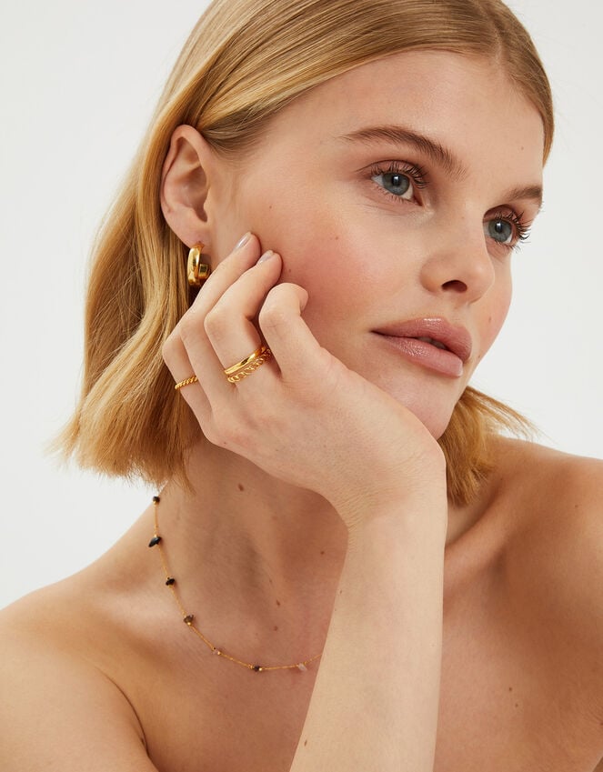 Accessorize 3-Pack 14ct Gold-Plated Stacking Rings Gold