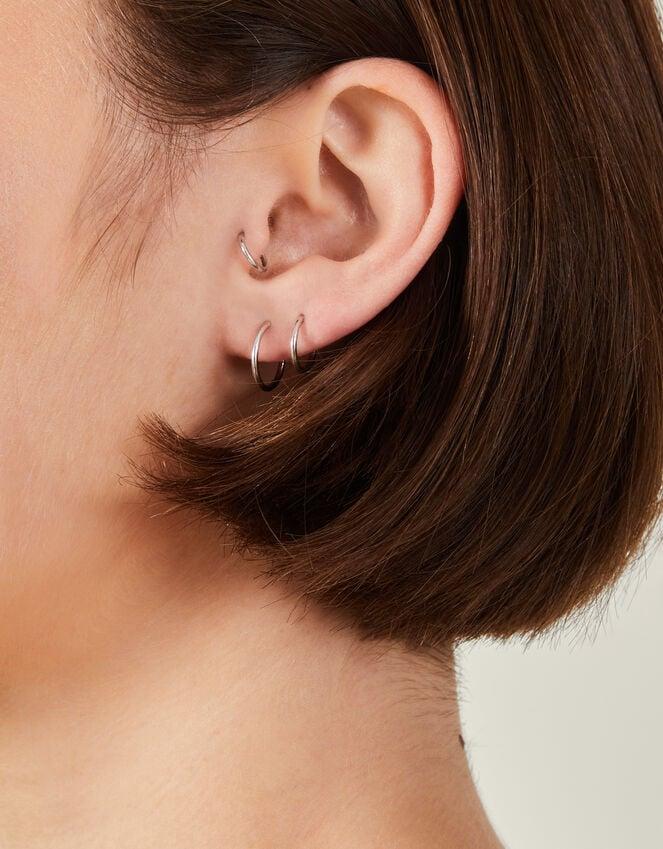 Accessorize 3-Pack Platinum-Plated Surgical Steel Clicker Hoops