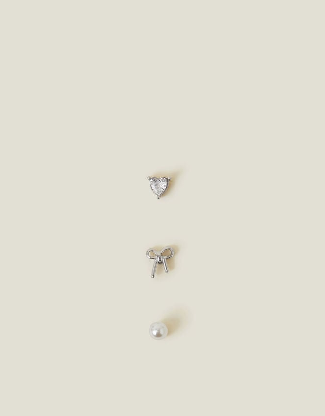Accessorize 3-Pack Platinum-Plated Surgical Steel Flatback Stud Earrings