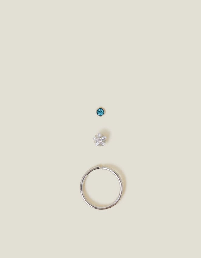 Accessorize 3-Pack Platinum-Plated Surgical Steel Nose Studs