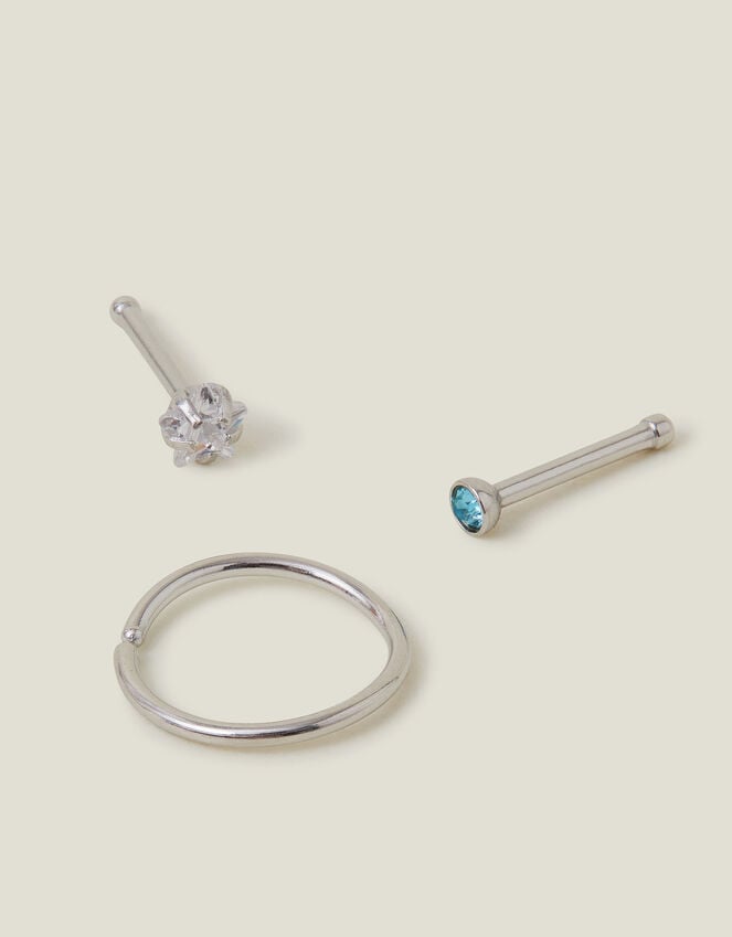 Accessorize 3-Pack Platinum-Plated Surgical Steel Nose Studs
