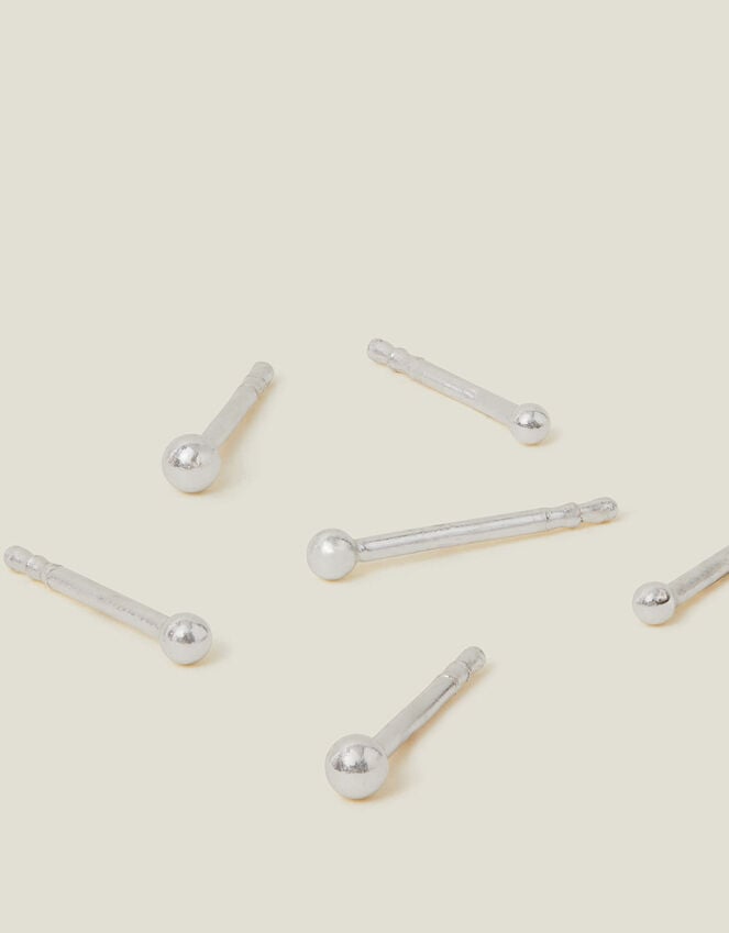 accessorize 3-Pack Sterling Silver Ball Stud Earrings