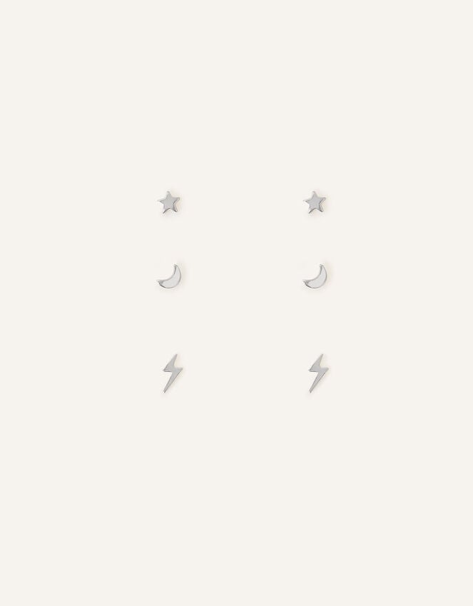 Accessorize 3-Pack Sterling Silver Celestial Stud Earrings