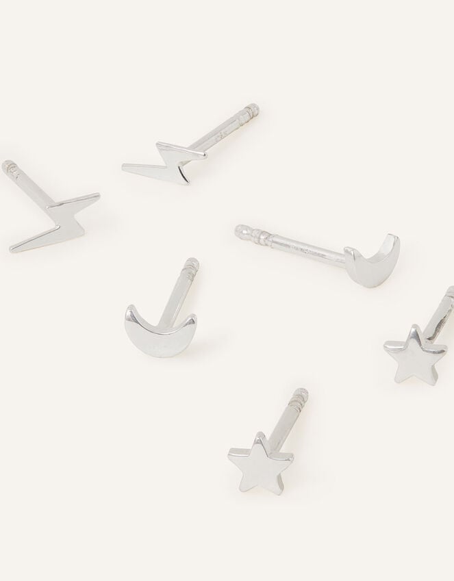 accessorize 3-Pack Sterling Silver Celestial Stud Earrings