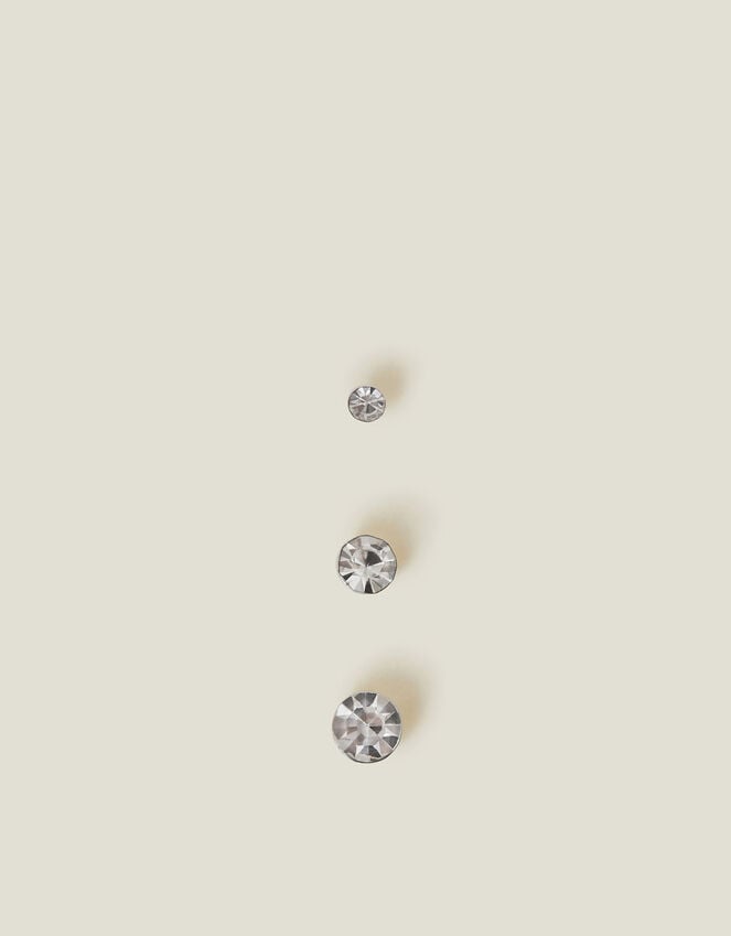 Accessorize 3-Pack Sterling Silver Diamante Nose Studs
