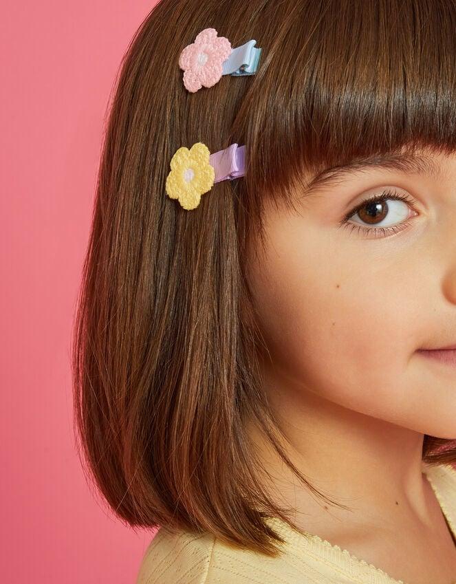 Accessorize 4-Pack Girls Crochet Flower Salon Hair Clips