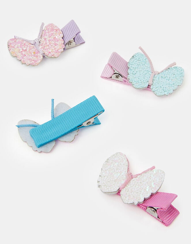 Accessorize 4-Pack Girls Sparkle Butterfly Hair Clips
