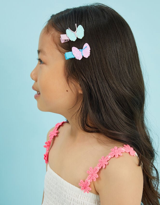 accessorize 4-Pack Girls Sparkle Butterfly Hair Clips