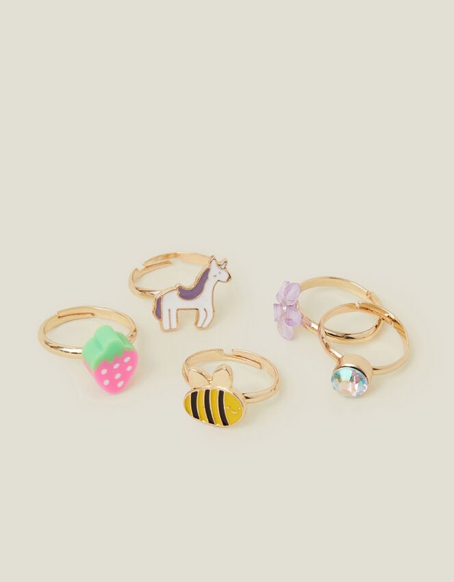 Accessorize 5-Pack Girls Spring Garden Adjustable Rings