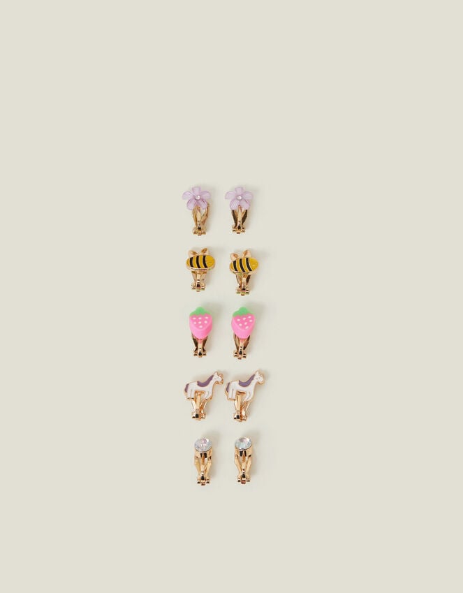 Accessorize 5-Pack Girls Spring Garden Clip-On Earrings