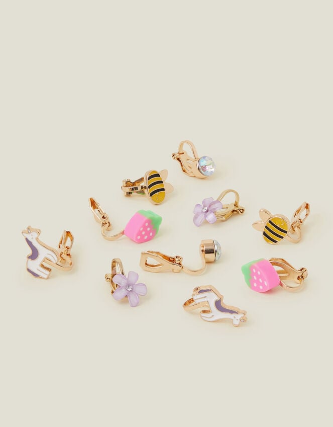 accessorize 5-Pack Girls Spring Garden Clip-On Earrings