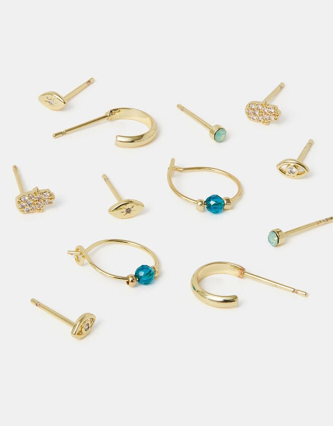 accessorize 6-Pack 14ct Gold-Plated Stud & Hoop Earrings