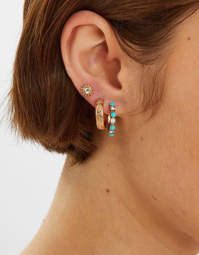 Accessorize 6-Pack Celestial Stud And Hoop Earrings Gold