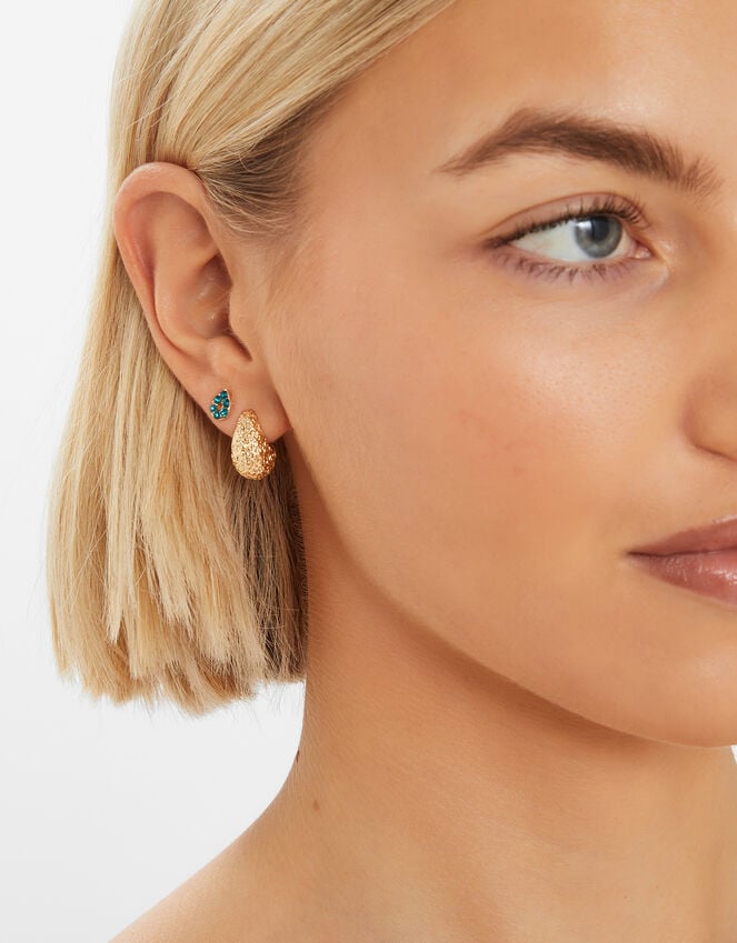Accessorize 6-Pack Gem Textured Stud And Hoop Earrings