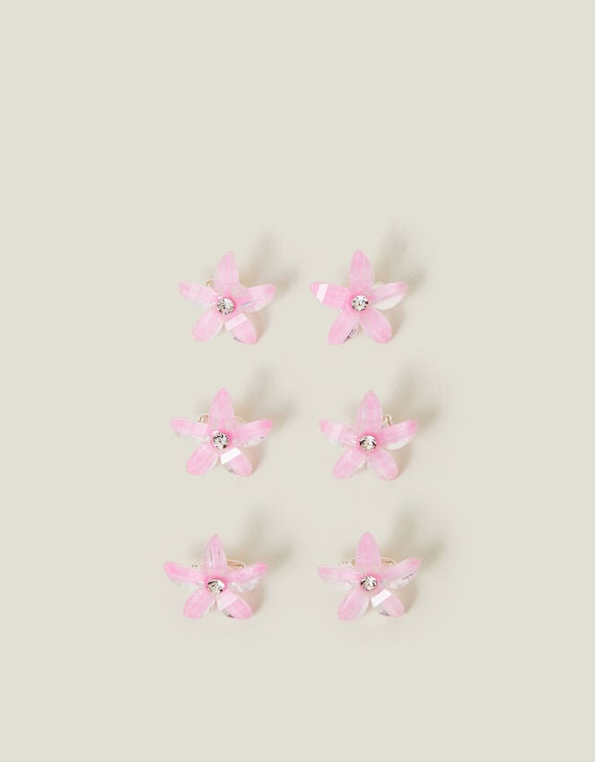 accessorize 6-Pack Girls Mini Gem Flower Hair Clips