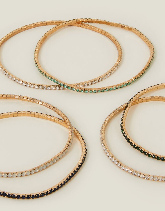 accessorize 6-Pack Stretch Cup Chain Diamante Bracelets