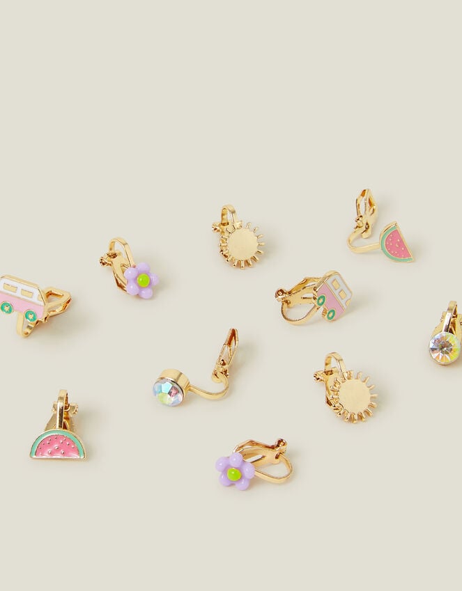 Accessorize 10-Pack Girls Fruit Clip-On Earrings