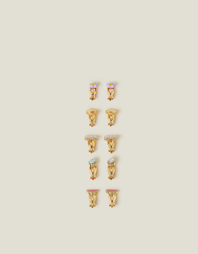 accessorize 10-Pack Girls Fruit Clip-On Earrings