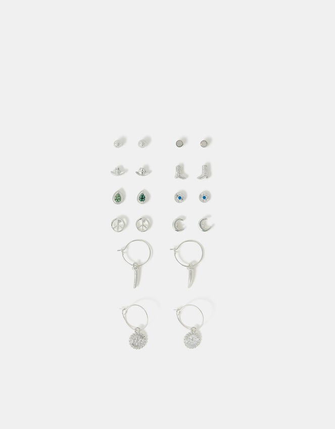 Accessorize 10-Pack Hippie Stud & Hoop Earrings