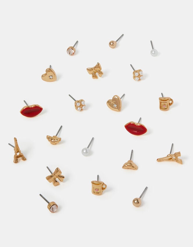accessorize 10-Pack Paris Stud Earrings