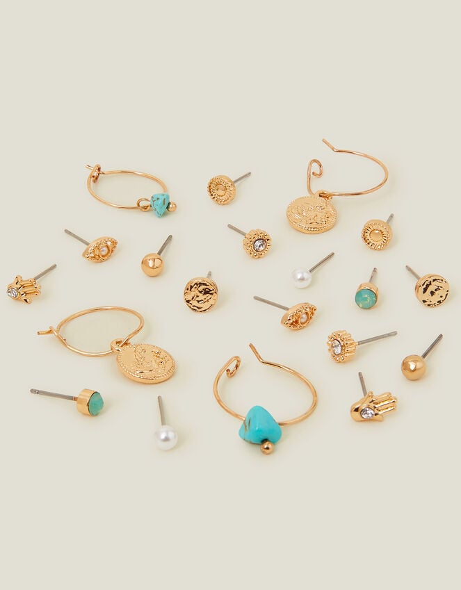 accessorize 10-Pack Sparkle Stud and Hoop Earrings