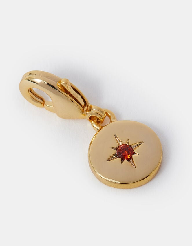 accessorize 14ct Gold-Plated Birthstone Charm Gold