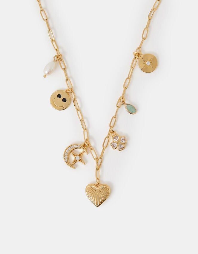 accessorize 14ct Gold-Plated Charm Necklace