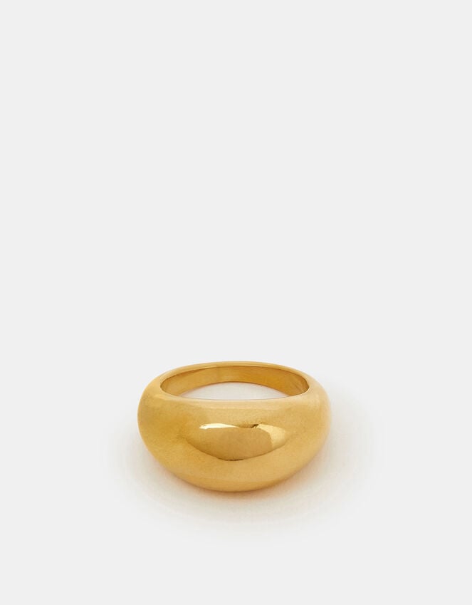 Accessorize 14ct Gold-Plated Chunky Dome Ring Gold