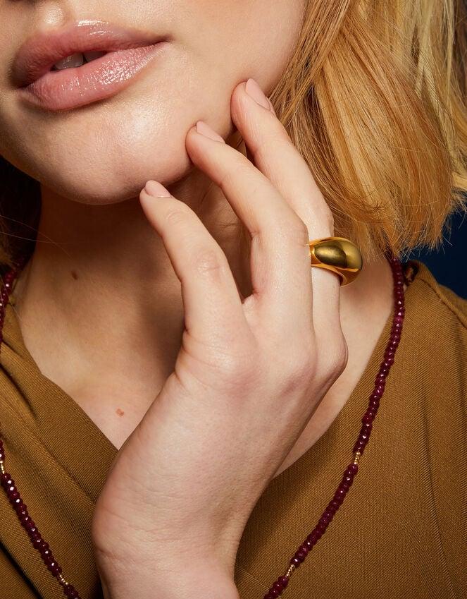 Accessorize 14ct Gold-Plated Chunky Dome Ring Gold