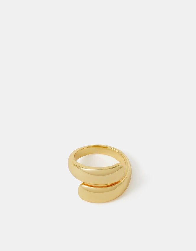 Accessorize 14ct Gold-Plated Chunky Wrap Ring Gold