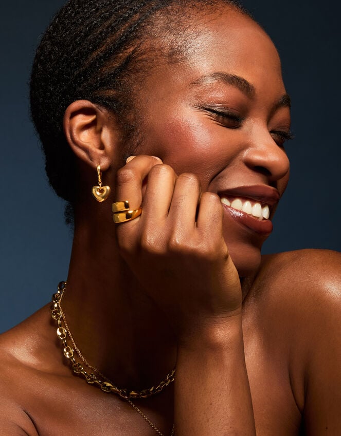 Accessorize 14ct Gold-Plated Chunky Wrap Ring Gold