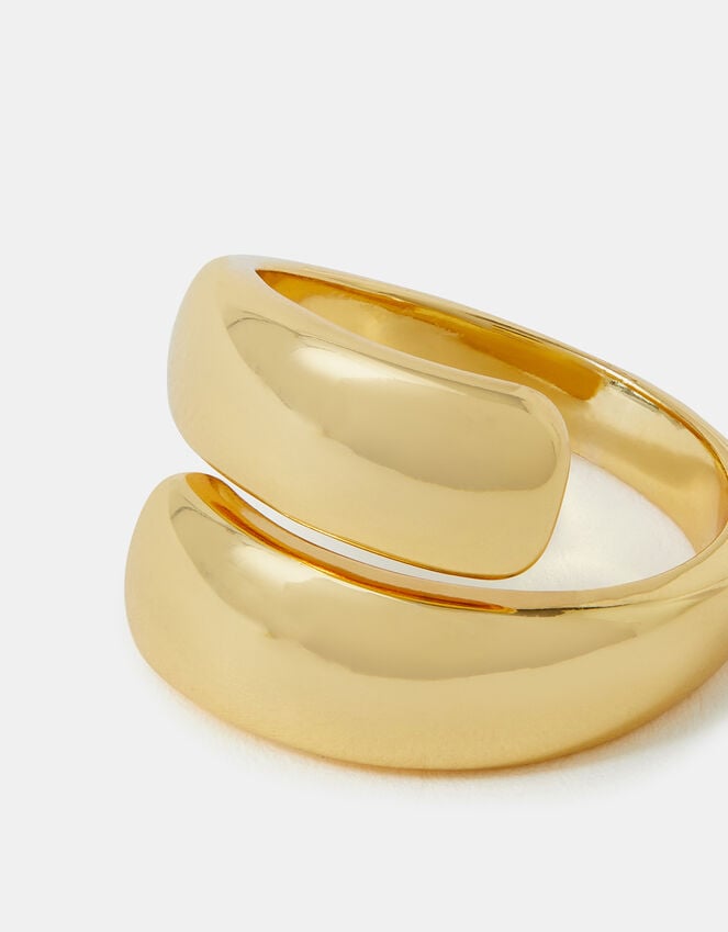 accessorize 14ct Gold-Plated Chunky Wrap Ring Gold