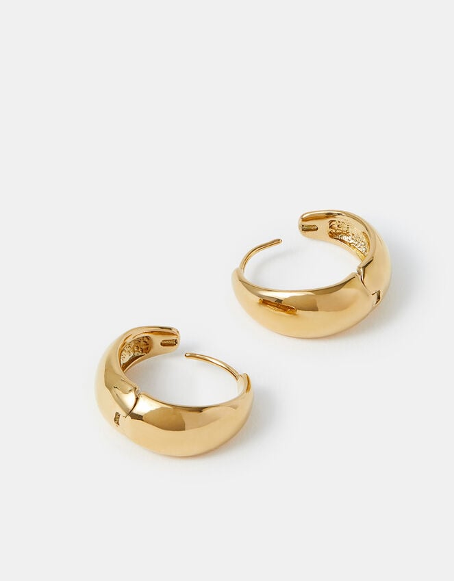 accessorize 14ct Gold-Plated Clasp Hoop Earrings