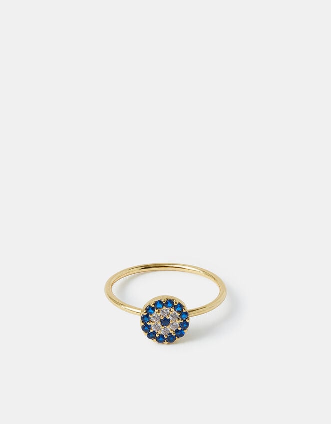 Accessorize 14ct Gold-Plated Evil Eye Ring Gold