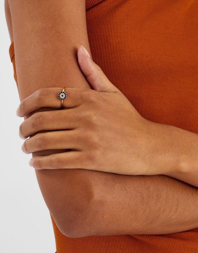 Accessorize 14ct Gold-Plated Evil Eye Ring Gold