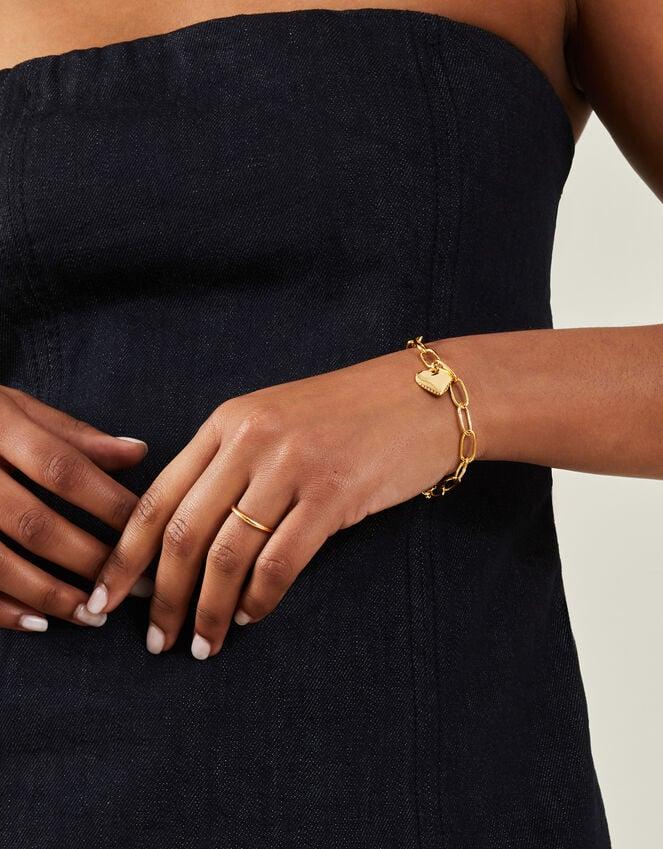 Accessorize 14ct Gold-Plated Heart Chain Bracelet