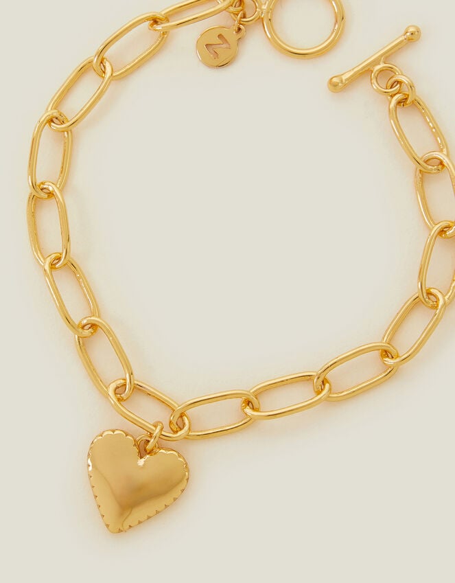 accessorize 14ct Gold-Plated Heart Chain Bracelet