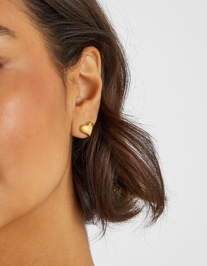 Accessorize 14ct Gold-Plated Heart Stud Earrings