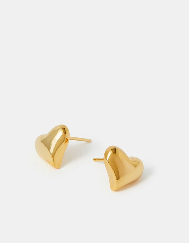 accessorize 14ct Gold-Plated Heart Stud Earrings