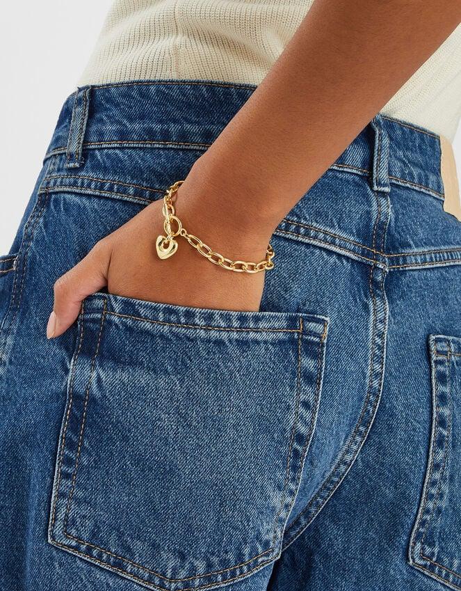 Accessorize 14ct Gold-Plated Heart T-Bar Bracelet