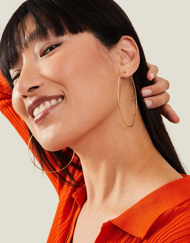 Accessorize 14ct Gold-Plated Large Thin Hoops
