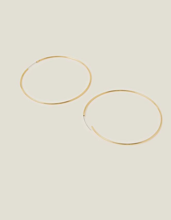 accessorize 14ct Gold-Plated Large Thin Hoops