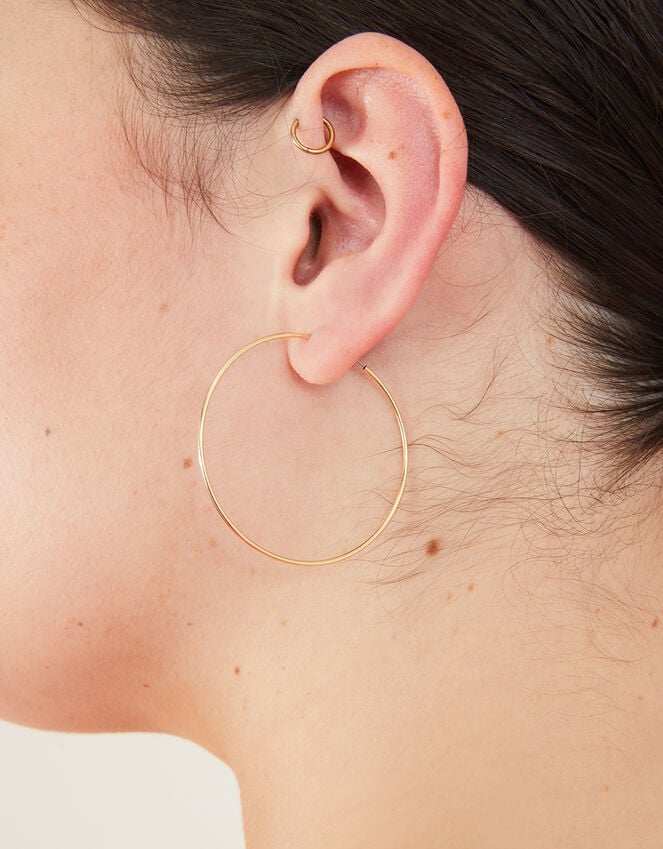 Accessorize 14ct Gold-Plated Medium Hoop Earrings