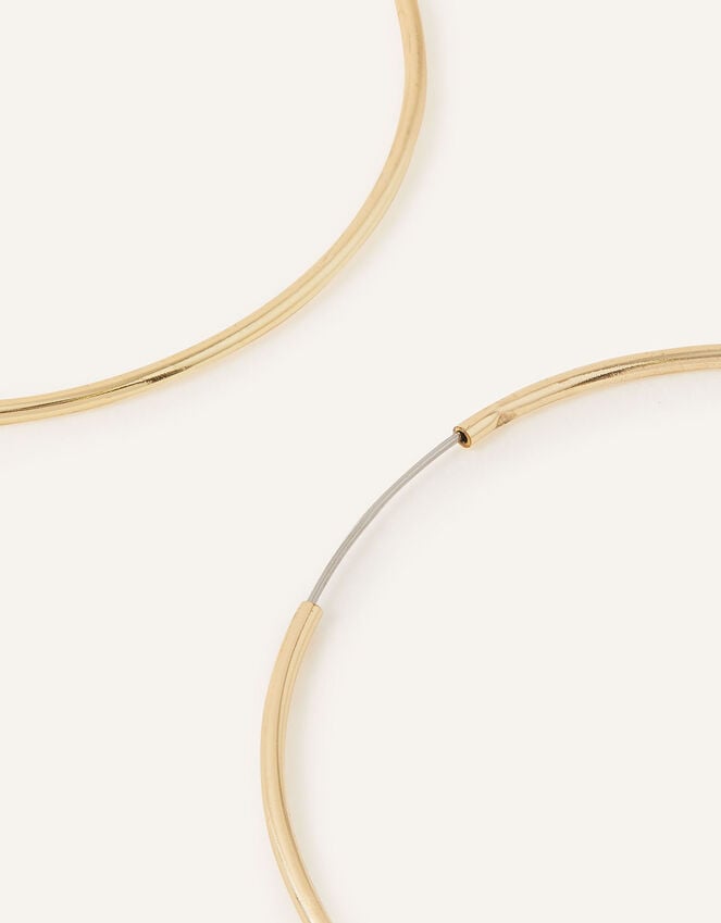 accessorize 14ct Gold-Plated Medium Hoop Earrings