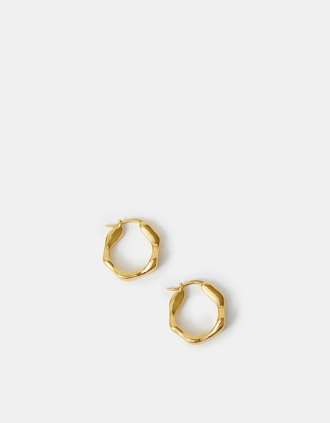 Accessorize 14ct Gold-Plated Molten Hoop Earrings