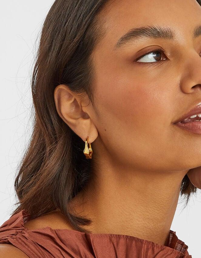 Accessorize 14ct Gold-Plated Molten Hoop Earrings
