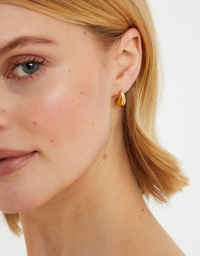 Accessorize 14ct Gold-Plated Molten Stud Earrings