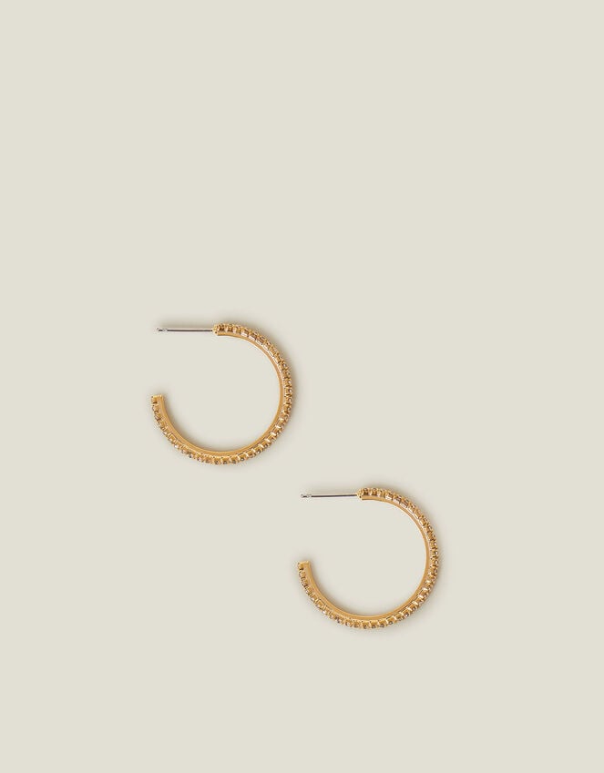 Accessorize 14ct Gold-Plated Pavé Hoop Earrings