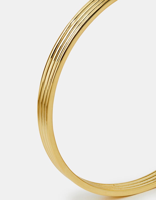 accessorize 14ct Gold-Plated Ridge Bangle